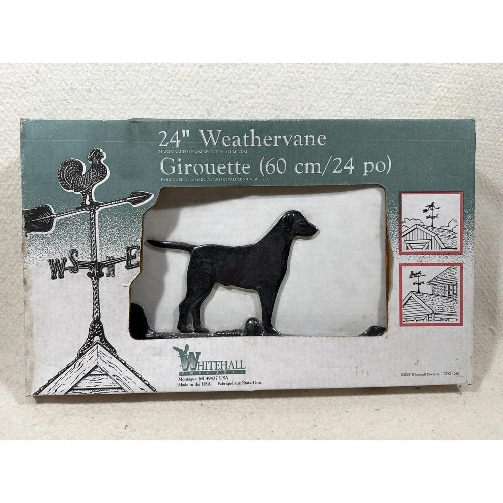 Whitehall Products Labrador Retriever 24 Weathervane Black Aluminum USA Dog